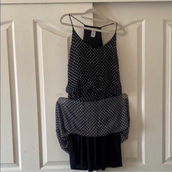 AMBER BLUE Black Polka Dot Sleeveless Dress. Size L - Picture 3 of 6